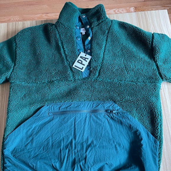 LPA Snap Front Pullover Dark Green as seen on ASO Amanda Batula